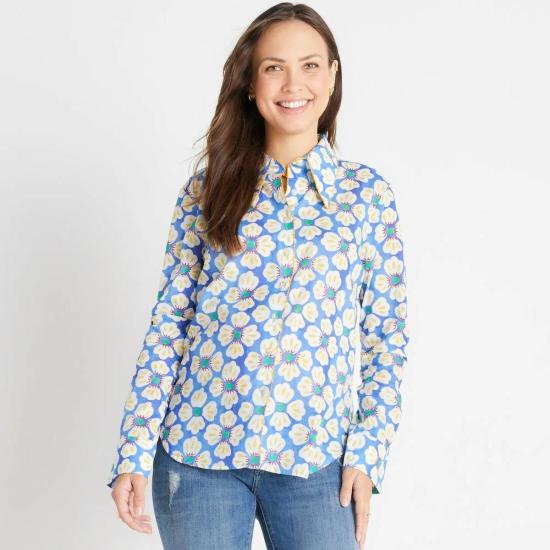  De Loreta 블라우스 카멜라  Lirio Celeste