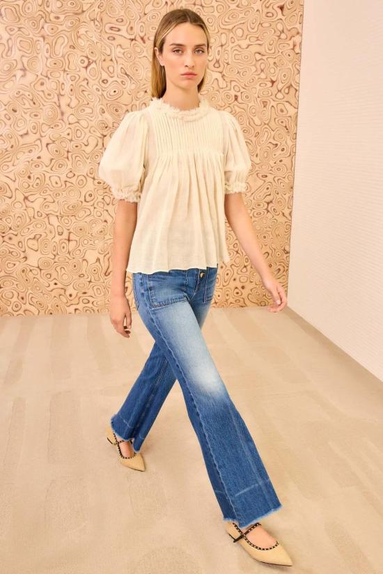  울라 존슨 블라우스 Ulla Johnson Karlyn 퍼프 슬리브 탑 Cowrie