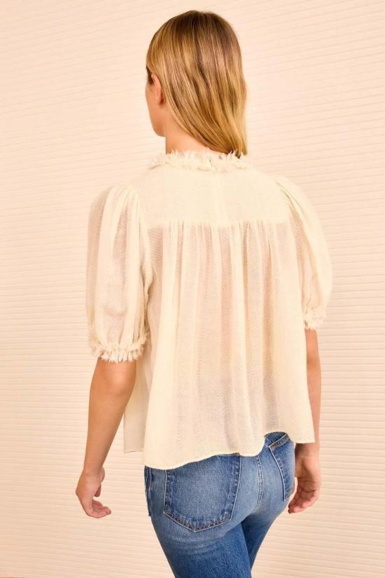  울라 존슨 블라우스 Ulla Johnson Karlyn 퍼프 슬리브 탑 Cowrie - ULLA JOHNSON