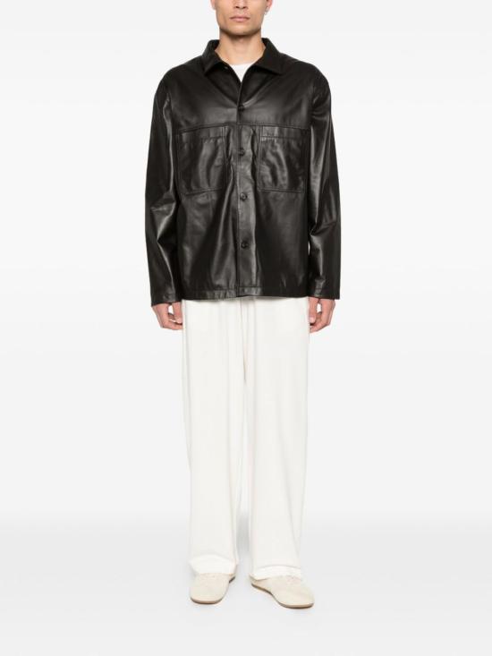  엠포리오 아르마니 자켓 브라운 가죽 재킷 - EMPORIO ARMANI