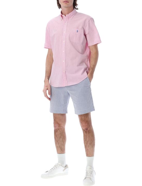  랄프 로렌 반팔 셔츠 주름 반팔  2604 H 로즈/화이트 - RALPH LAUREN
