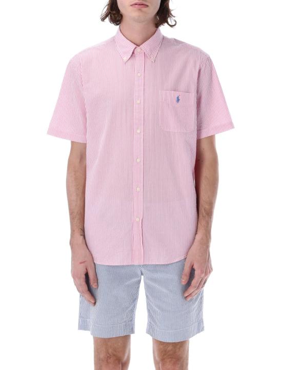 랄프 로렌 반팔 셔츠 주름 반팔  2604 H 로즈/화이트