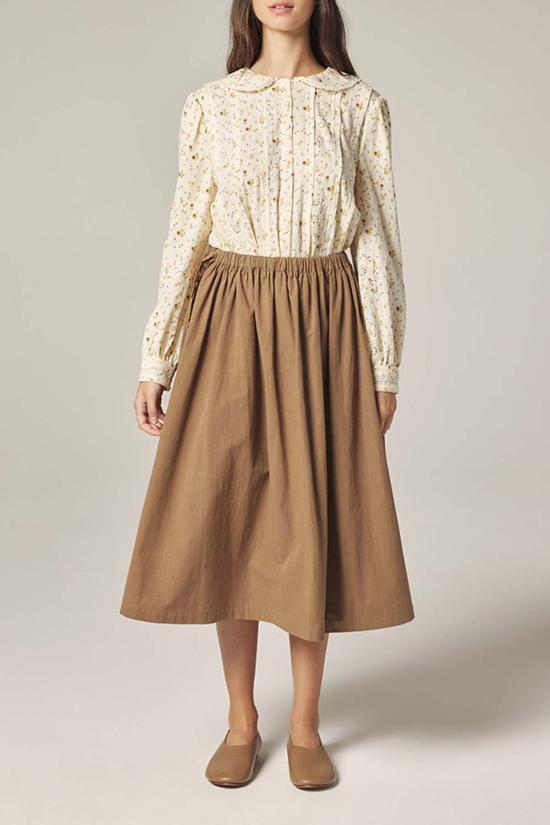  아멘테 블라우스 피터팬 칼라 셔츠 크림/옐로우