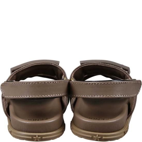  [키즈] 펜디 샌들 키즈 FF 로고 샌들 브라운 - FENDI