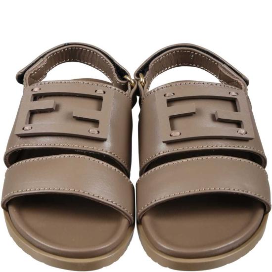  [키즈] 펜디 샌들 키즈 FF 로고 샌들 브라운 - FENDI