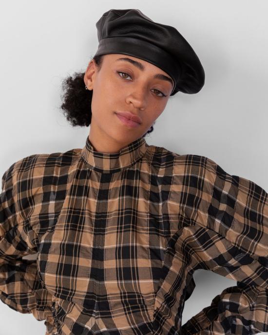  클라이드 모자 양가죽 베레모 블랙 - CLYDE