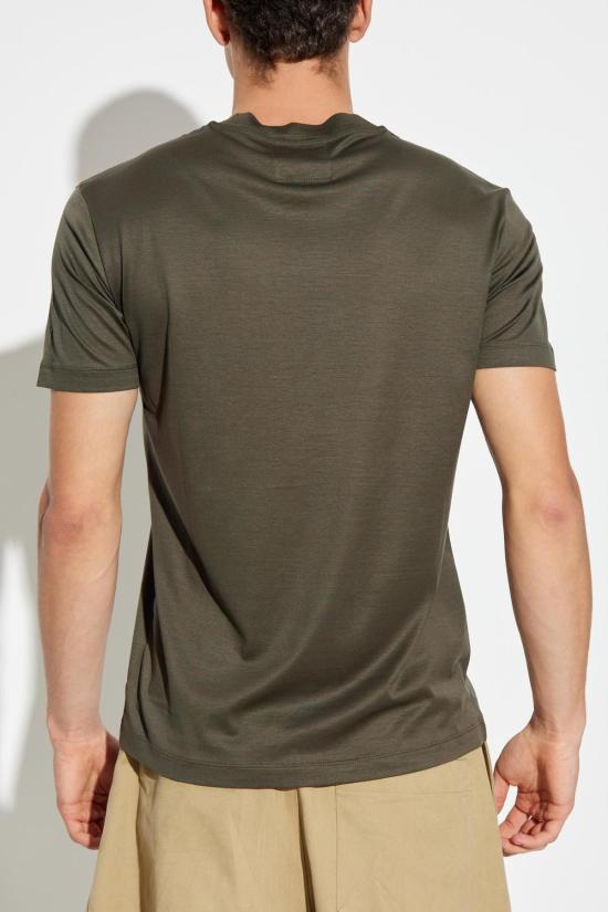  엠포리오 아르마니 반팔 티셔츠 로고 프린트 티셔츠 (녹색) - EMPORIO ARMANI