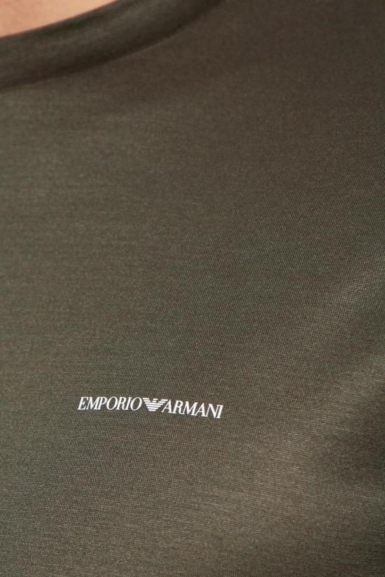  엠포리오 아르마니 반팔 티셔츠 로고 프린트 티셔츠 (녹색) - EMPORIO ARMANI