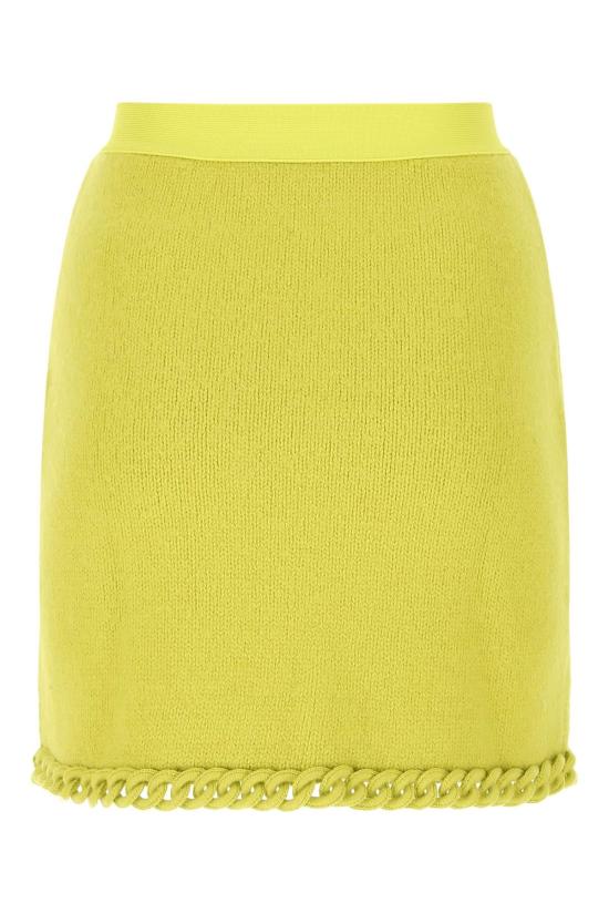  보테가베네타 숏 스커트 보테가 베네타 애시드 그린 울 미니 스커트 - BOTTEGA VENETA