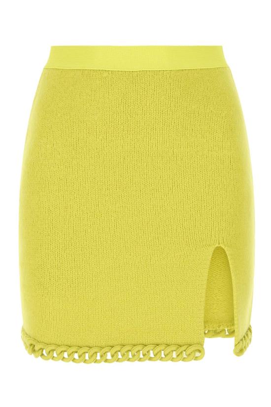  보테가베네타 숏 스커트 보테가 베네타 애시드 그린 울 미니 스커트