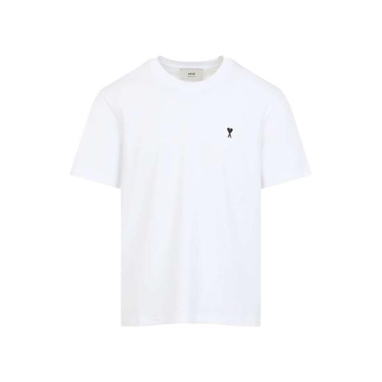  아미 반팔 티셔츠 알렉상드르 마티우시 콘트라스트 ADC 티셔츠 화이트 - AMI