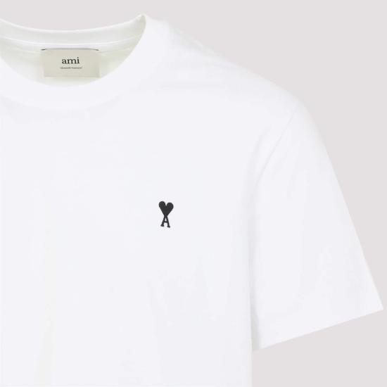  아미 반팔 티셔츠 알렉상드르 마티우시 콘트라스트 ADC 티셔츠 화이트 - AMI