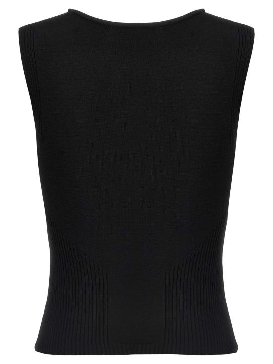  마린세르 블라우스 마린 세르 문 주얼리 니트 오픈넥 탑 블랙 - MARINE SERRE