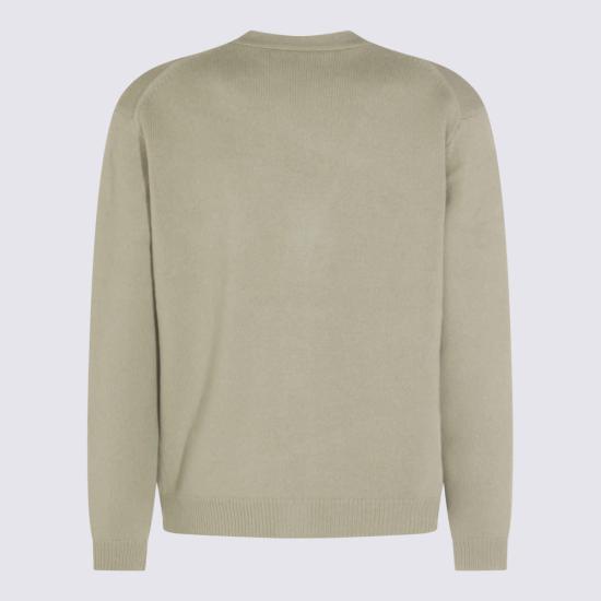  메종키츠네 스웨터 메종 키츠네 그린 울 니트웨어  세이지 그린/에크루 - MAISON KITSUNE