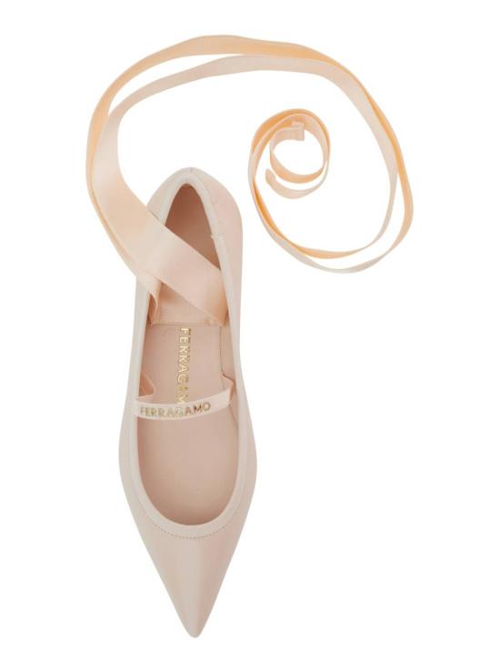  살바토레 페라가모 플랫 슈즈 페라가모 카리스 발레리나 핑크 - SALVATORE FERRAGAMO