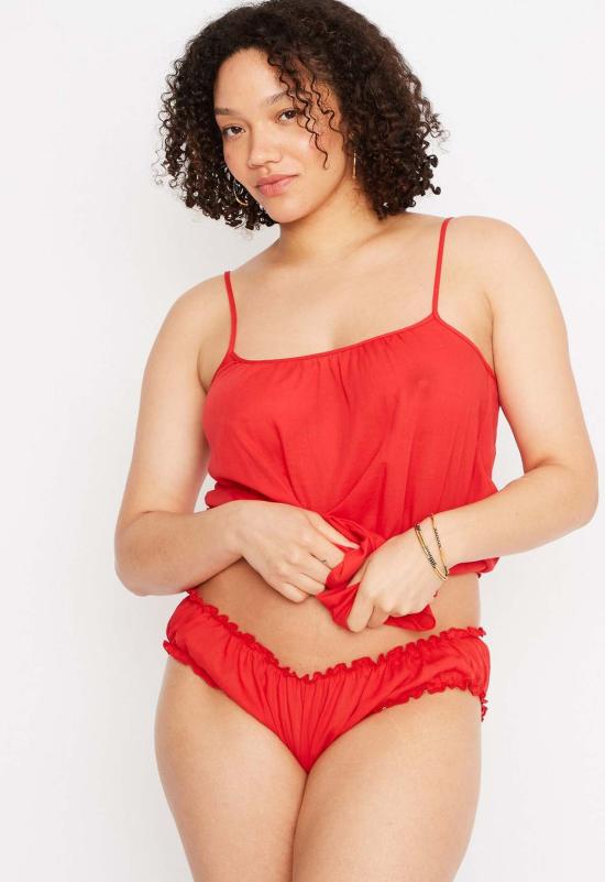  Loup Charmant 라운지 웨어 루프 샤르망 시그니처 블루머 카드뮴 레드