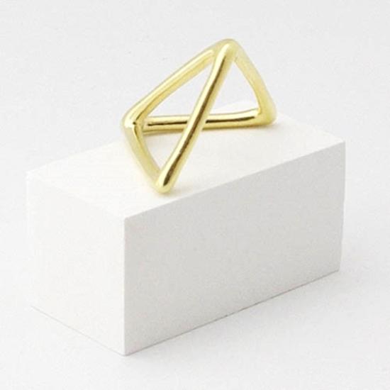  JANE D'ARENSBOURG 반지 제인 다렌스버그 메탈 더블 트라이앵글 링 - OTHER BRANDS