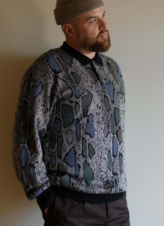  Wacko Maria 스웨터 와코 마리아/길티 파티스 파이톤 니트 폴로 셔츠 베이지 - OTHER BRANDS