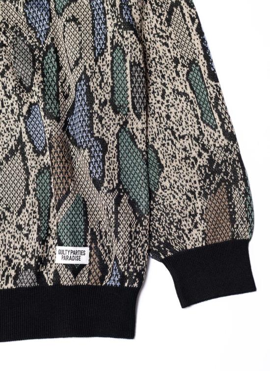  Wacko Maria 스웨터 와코 마리아/길티 파티스 파이톤 니트 폴로 셔츠 베이지 - OTHER BRANDS