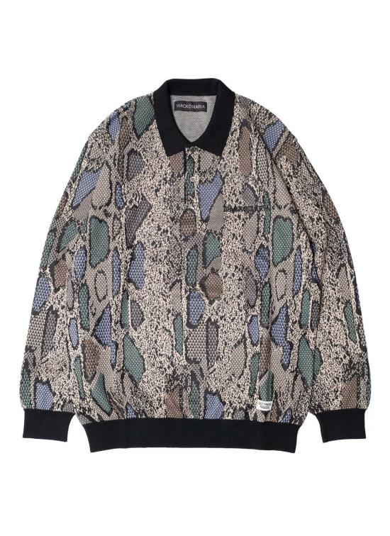  Wacko Maria 스웨터 와코 마리아/길티 파티스 파이톤 니트 폴로 셔츠 베이지