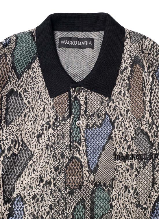  Wacko Maria 스웨터 와코 마리아/길티 파티스 파이톤 니트 폴로 셔츠 베이지 - OTHER BRANDS