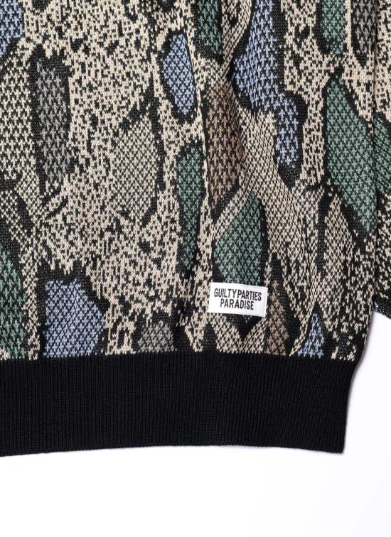  Wacko Maria 스웨터 와코 마리아/길티 파티스 파이톤 니트 폴로 셔츠 베이지 - OTHER BRANDS