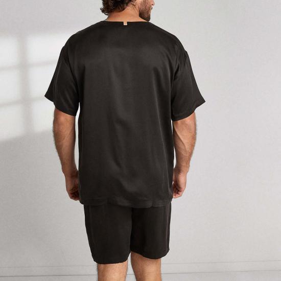  Lunya 숏팬츠 라흐고 남성용 세탁 가능한 실크 반바지 세트 (블랙) - OTHER BRANDS