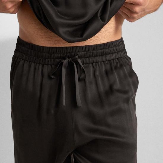  Lunya 숏팬츠 라흐고 남성용 세탁 가능한 실크 반바지 세트 (블랙) - OTHER BRANDS