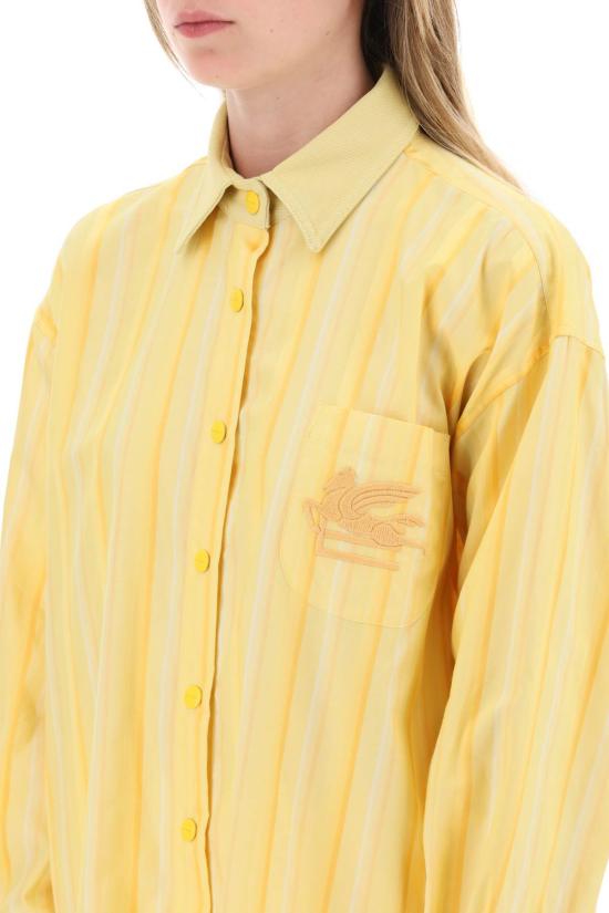  에트로 셔츠 실크 블렌드 셔츠 옐로우 - ETRO
