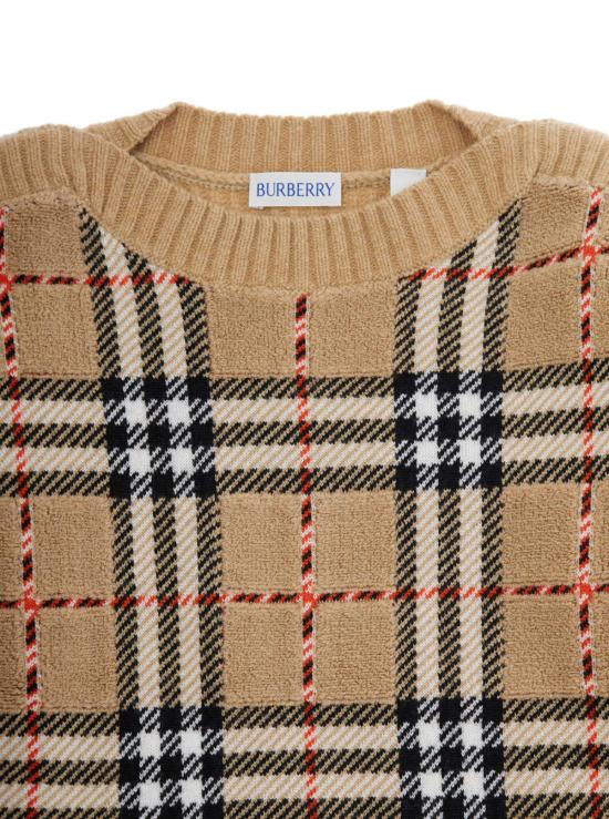 [키즈] 버버리 풀오버 아동용 체크 무늬 베이지색 점퍼 - BURBERRY