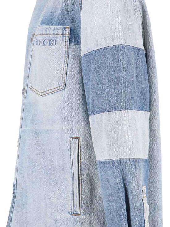  구찌 데님 팬츠 데님 로고 셔츠 블루라이트블루믹스 - GUCCI