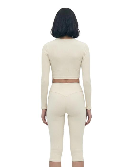  hauslabel 긴팔 티셔츠 하우스라벨 롱 슬리브 크롭 탑 오바리오 - OTHER BRANDS