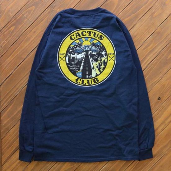  캑터스 클럽 긴팔 티셔츠 서클 로고  네이비 - CACTUS CLUB