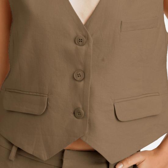  게스투즈 베스트 리자 웨이스트코트 스톤 그레이 - GESTUZ