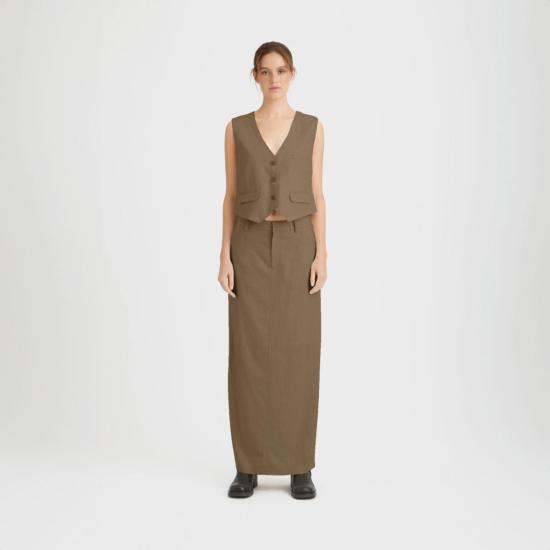  게스투즈 베스트 리자 웨이스트코트 스톤 그레이