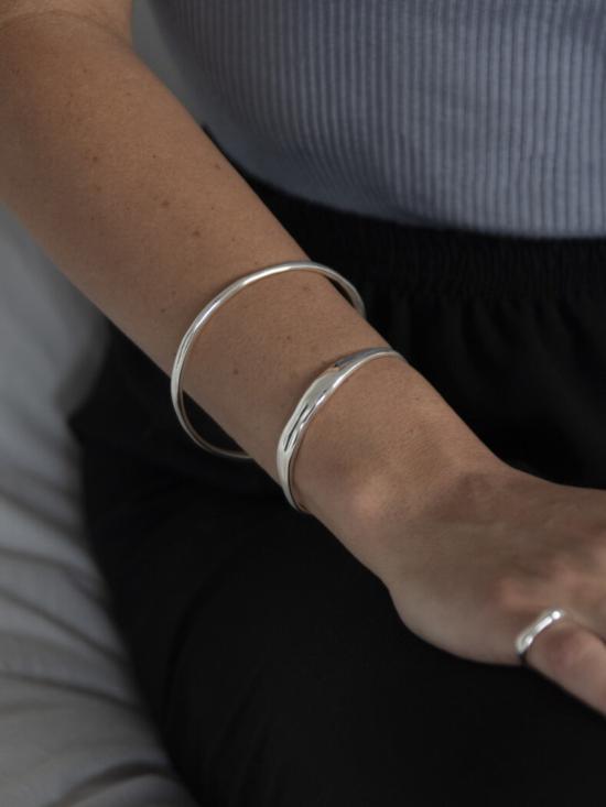  수아이 커프스 링크/타이 홀더 폼 뱅글 - 실버 - SUAI