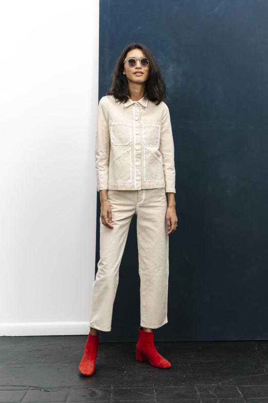  카린 데님 팬츠 칼린 릴랙스드 진스 프라이머드 캔버스 - CARLEEN