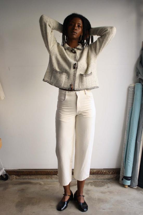  카린 데님 팬츠 칼린 릴랙스드 진스 프라이머드 캔버스