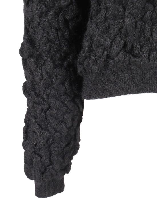  파비아나 필리피 가디건 모헤어 버블 스티치 봄버  블랙 - FABIANA FILIPPI