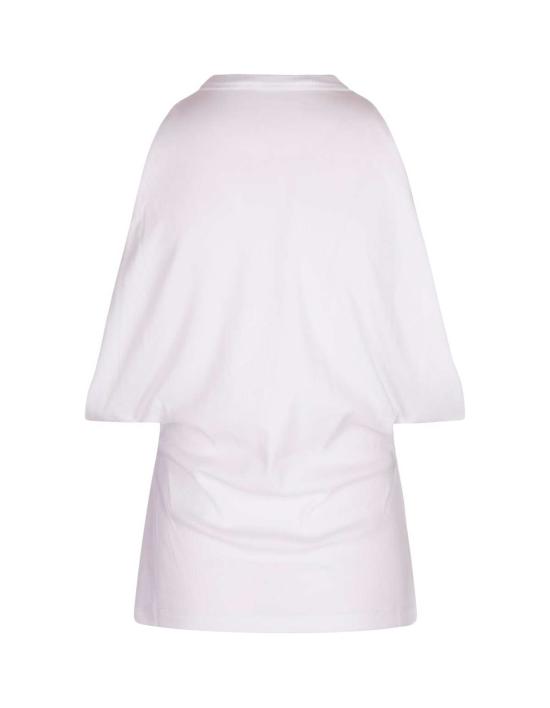  알렉산더 맥퀸 민소매 티셔츠 드레이프드 골지 탱크탑 화이트 - ALEXANDER MCQUEEN