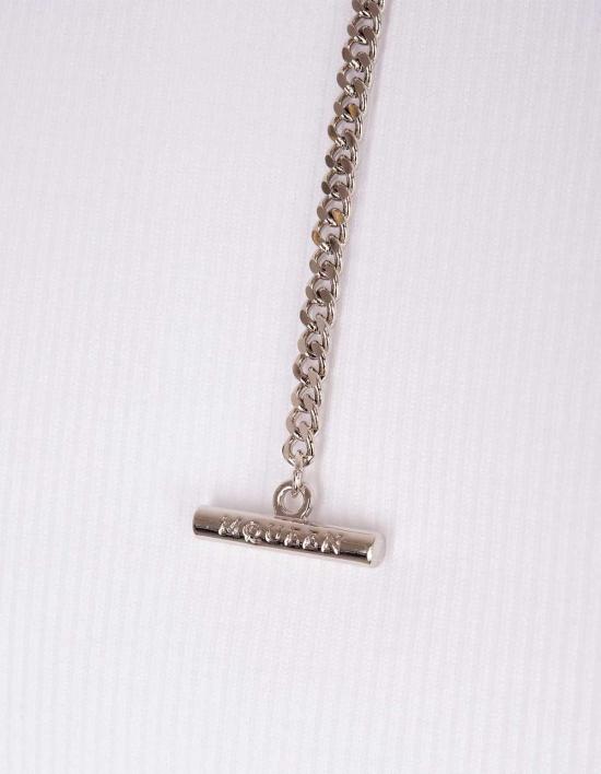  알렉산더 맥퀸 민소매 티셔츠 드레이프드 골지 탱크탑 화이트 - ALEXANDER MCQUEEN