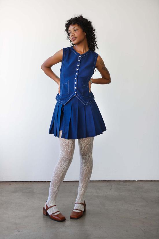  Noble 숏팬츠 노블 플리츠 스커트 네이비