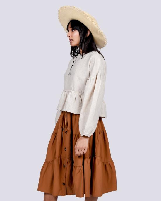  LF 마키 블라우스 L.F.Markey Dallo 린넨 탑 오트밀 - L.F.MARKEY