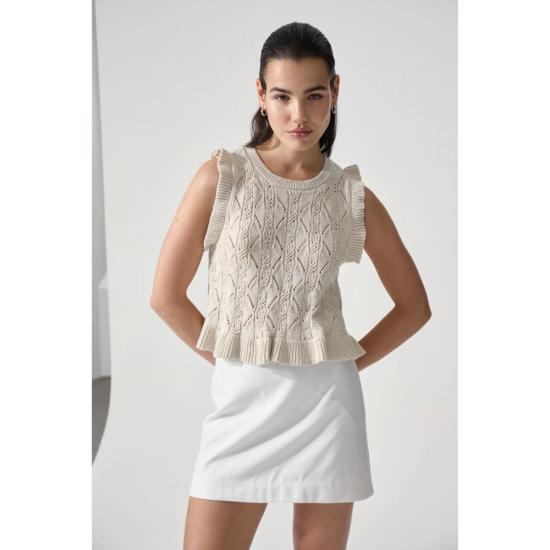  델룩 민소매 티셔츠 제노아 니트 탑