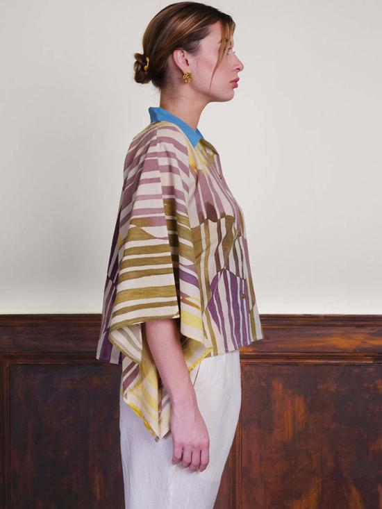  IKKIVI 블라우스 이키비 풋노트 인디고 셔츠 멀티 컬러 - IKKIVI