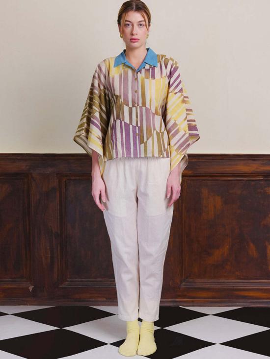  IKKIVI 블라우스 이키비 풋노트 인디고 셔츠 멀티 컬러