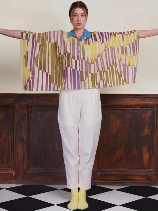  IKKIVI 블라우스 이키비 풋노트 인디고 셔츠 멀티 컬러 - IKKIVI