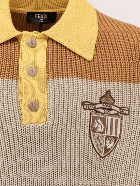  펜디 반팔 티셔츠 폴로 셔츠 베이지 - FENDI