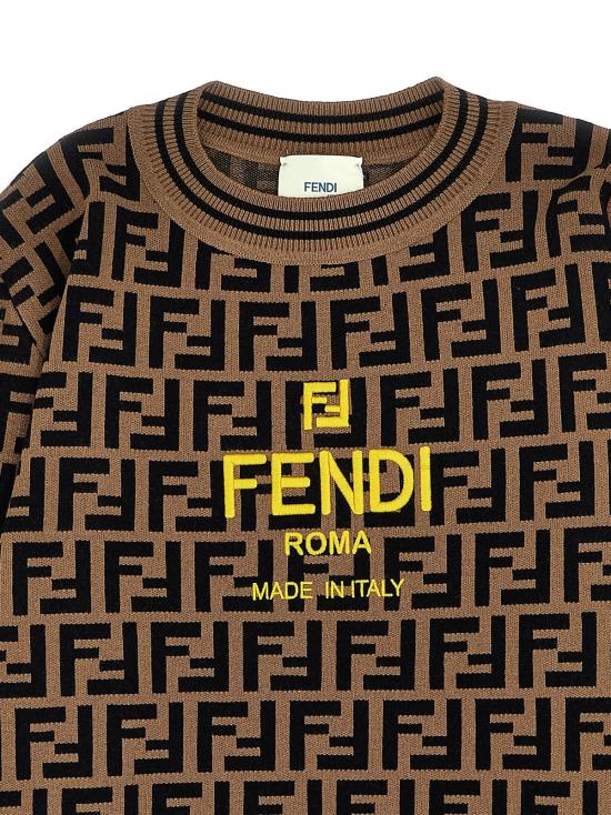  [키즈] 펜디 풀오버 아동용 로고 스웨터 오렌지색 - FENDI