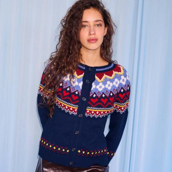  지지 니트웨어 가디건 힐다 페어 아일